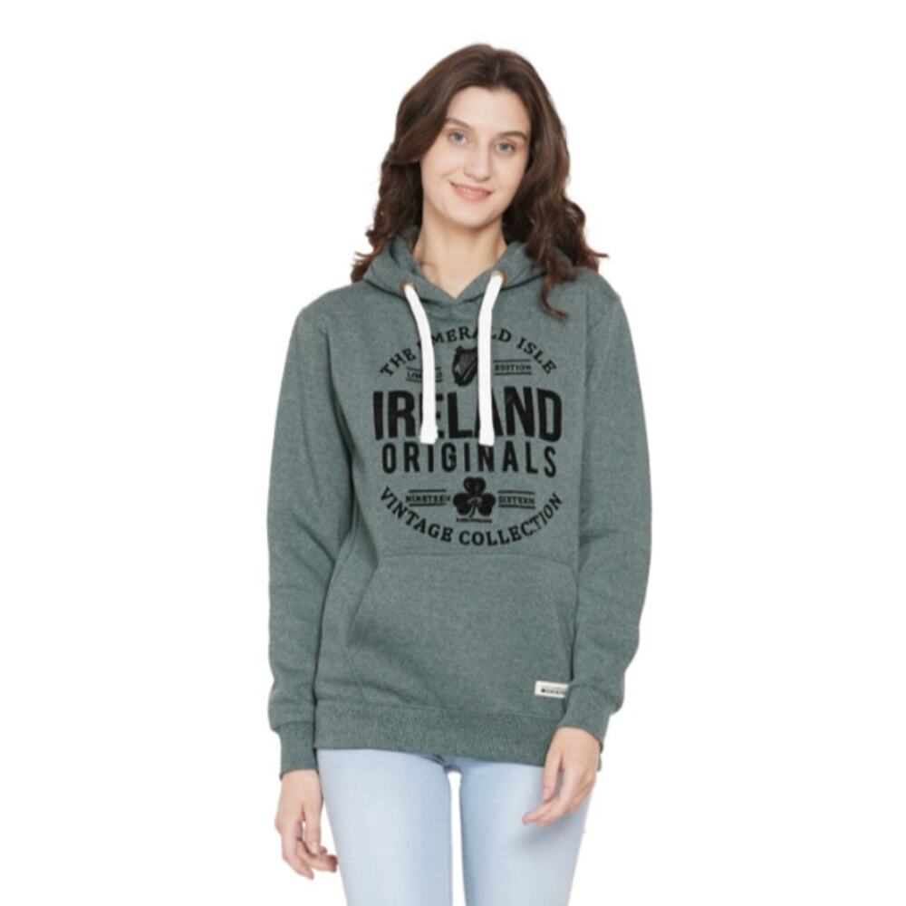 Urban Irish Long Sleeve Ireland Grindle‎ Soft Pullover Hoodie Women Size S Green